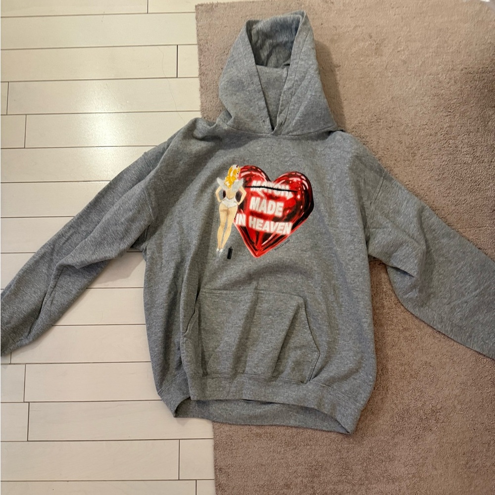 Boys Lie Gray Hoodie with Red Heart Design